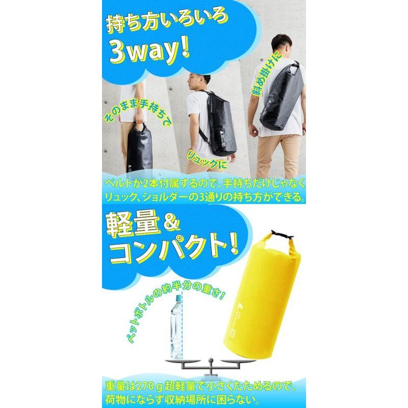 ラドウェザー 防水バッグ 20L ドライバッグ 3WAY 完全防水 防水リュック 防水 バッグ 軽量 釣り 旅行 海 ジム スポーツ アウト｜akd-shop｜02