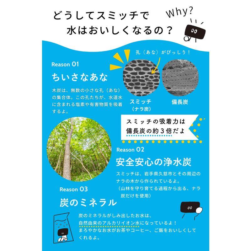 スミッチ(SUMITCH) アルカリイオン整水器 浄水器 ポット 浄水炭 国産の炭で水道水を美味しいミネラルウォーターに HACCP準拠 食｜akd-shop｜07