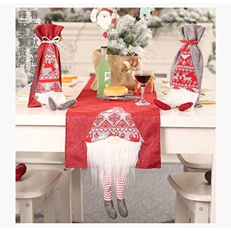 Ewolee テーブルランナー クリスマス 飾り 180×33 cm テーブルカバー 刺繍 おしゃれ テーブルマット (レッド)｜akd-shop｜07
