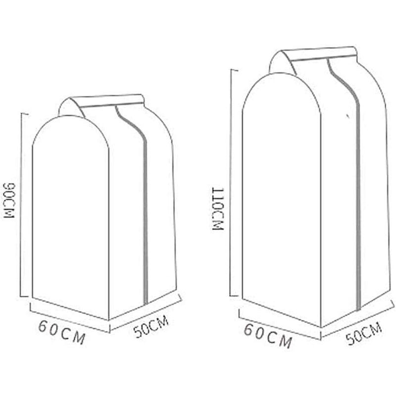 DUOLEIMI ハンガーラックカバー 洋服カバー 衣類カバー 大容量収納 防塵 防虫 クローゼット まとめて 衣類収納 2個セット 90c｜akd-shop｜04