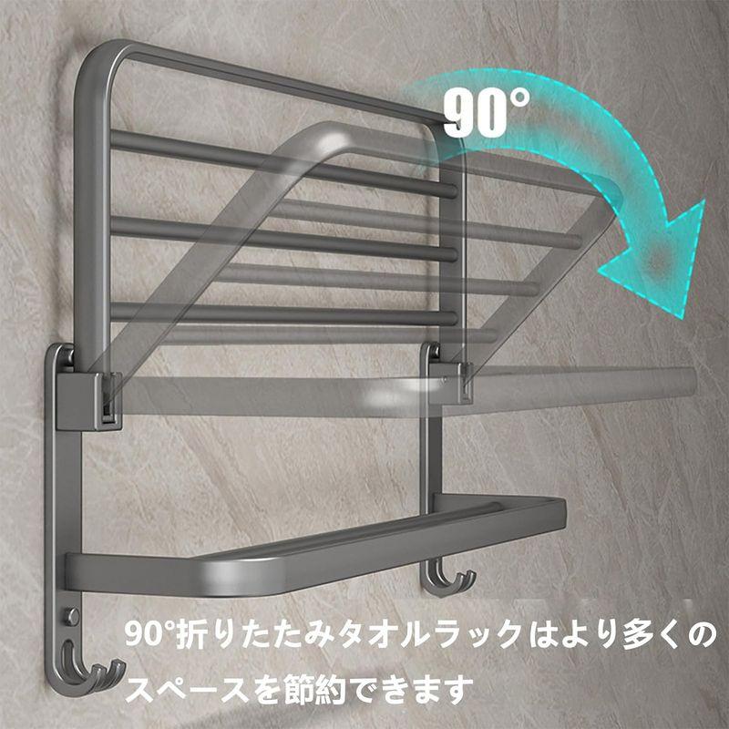 タオル掛け バスタオル ハンガー タオルかけ 壁掛け 40cm フック付 アルミ製タオル掛け 洗面所バスルーム用 お風呂 洗面台 強力粘着｜akd-shop｜07