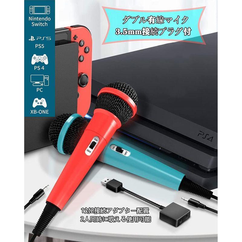 Switch用 カラオケマイク 「2024年NEWモデル」 有線 マイク 2本 Switch用 カラオケマイク 「2024年NEWモデル」 有線 マイク 2本