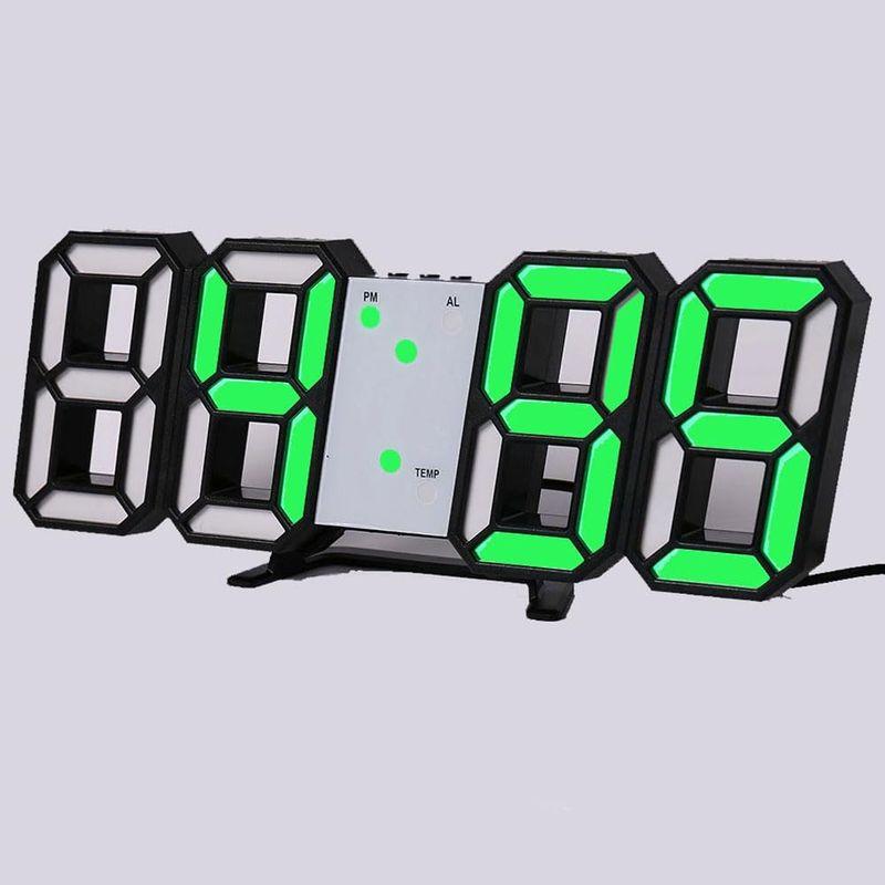 デジタル時計 LED時計 明るさ調整 壁掛け時計 置き時計 3D LED 目覚まし時計 静音 スヌーズ 12/24時間の切替 気温 ナイトラ｜akd-shop｜02