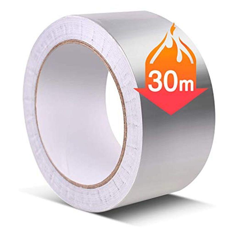 アルミテープ50mm幅x30m長 0.1mm厚さ アルミ箔テープ 耐熱 耐寒用 防水 耐熱性 熱伝導性 耐久性 耐候性 強粘着タイプ 放射線