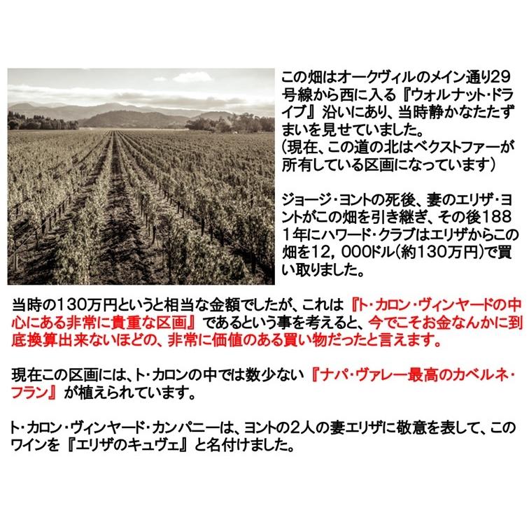 ワイン 赤ワイン ナパバレー ギフト ト カロン ヴィンヤード カンパニー エリザス キュヴェ 2019年 オーパスワン シュレーダ 高級 爆買