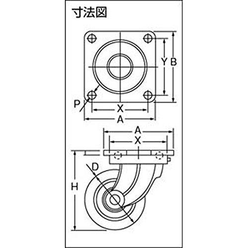 ヨドノ　鋳物重量用キャスター　MHAMG250X90