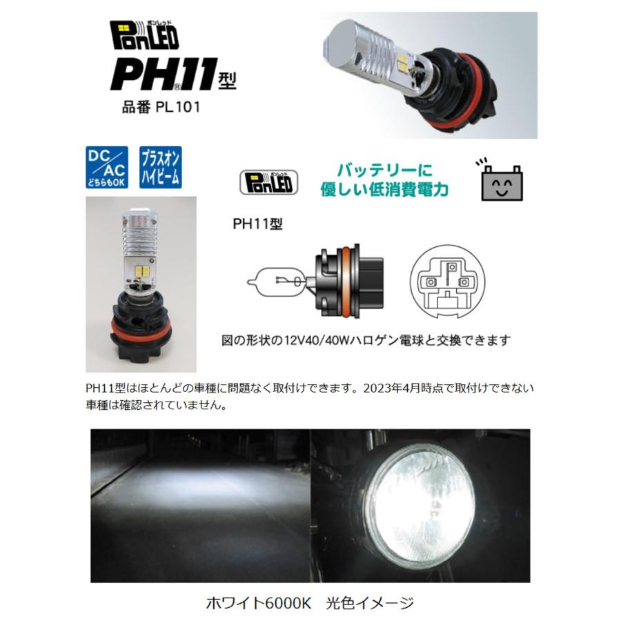 M&Hマツシマ LEDヘッドライトバルブ PonLED(ポンレッド) PH11用 取付