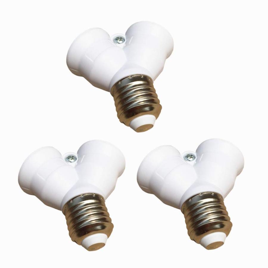 DZYDZR 3個Y形LED電球ソケットベースE26→E26×2口金分岐E27 to 2×E27