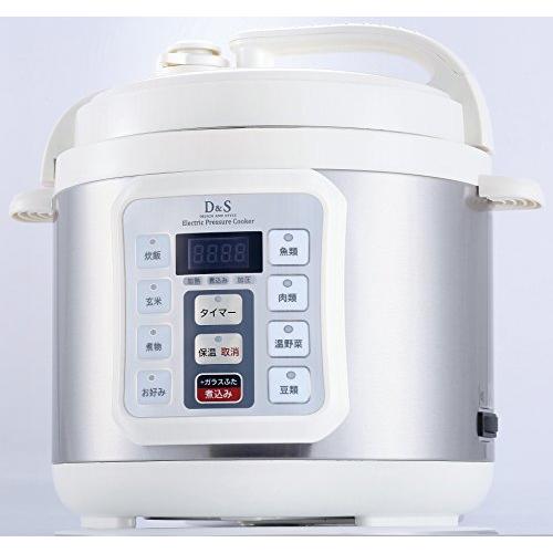 D&S ボタンを押すだけ！電気圧力鍋　4ℓ D&S ディーアンドエス 食材を入れてタイマーを押すだけ簡単調理電気