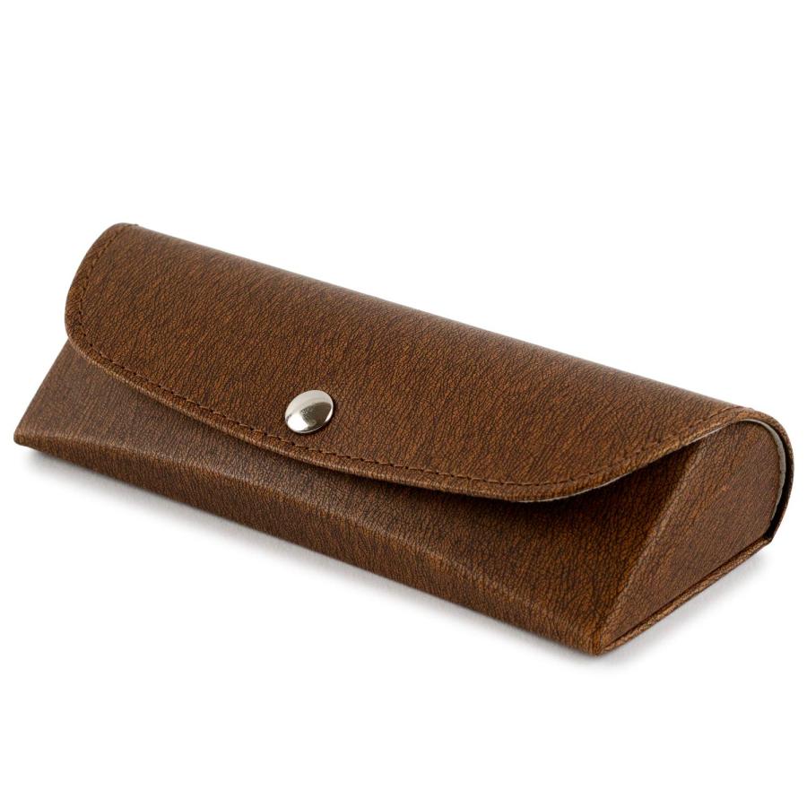 テーシーケース メガネケース 茶色 セミハード ホック式 CY