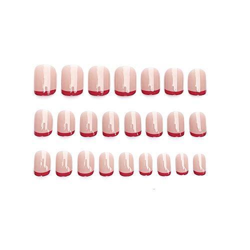 24pcs シンプル フレンチネイル ガーリーネイル ゆめかわいい つけ爪 付け爪 パーティグッズ