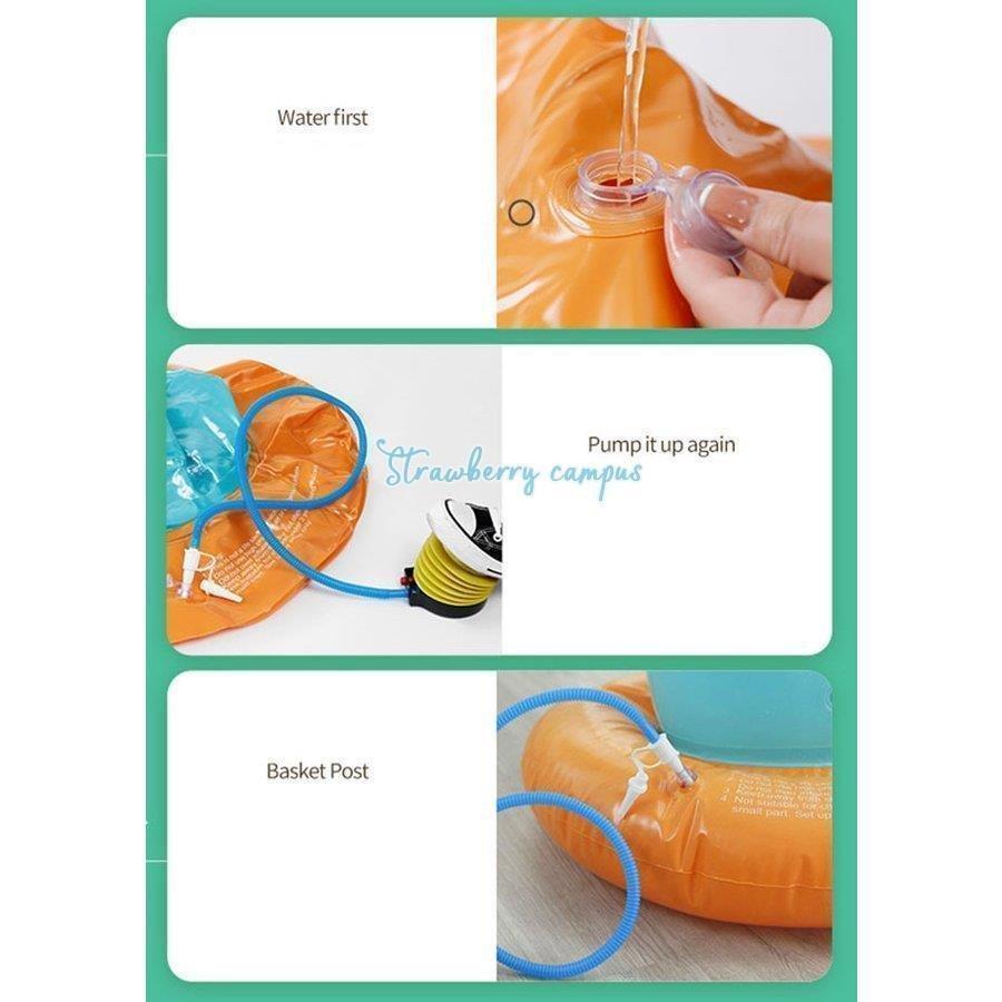 2023新型ビニールプール大型プール滑り台付きバスケット付き水遊び空気入れ不要自動膨脹家庭用プール猛暑対策家庭用屋外自宅  I1313668856(11607円)