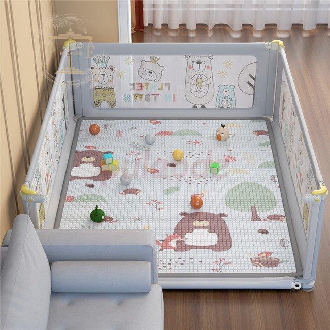 ベビーサークル 大型 ベビーフェンス おしゃれ 扉ロック 安全の高さ マットなし 育児ベビーサークル 底に吸盤付き 赤ちゃん 垂直・片側昇降可能 柵 安全 