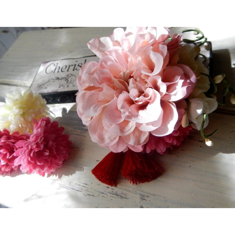 髪飾り成人式結婚式和装七五三振袖花ダリア梅マムピンクセット　 |  | 02