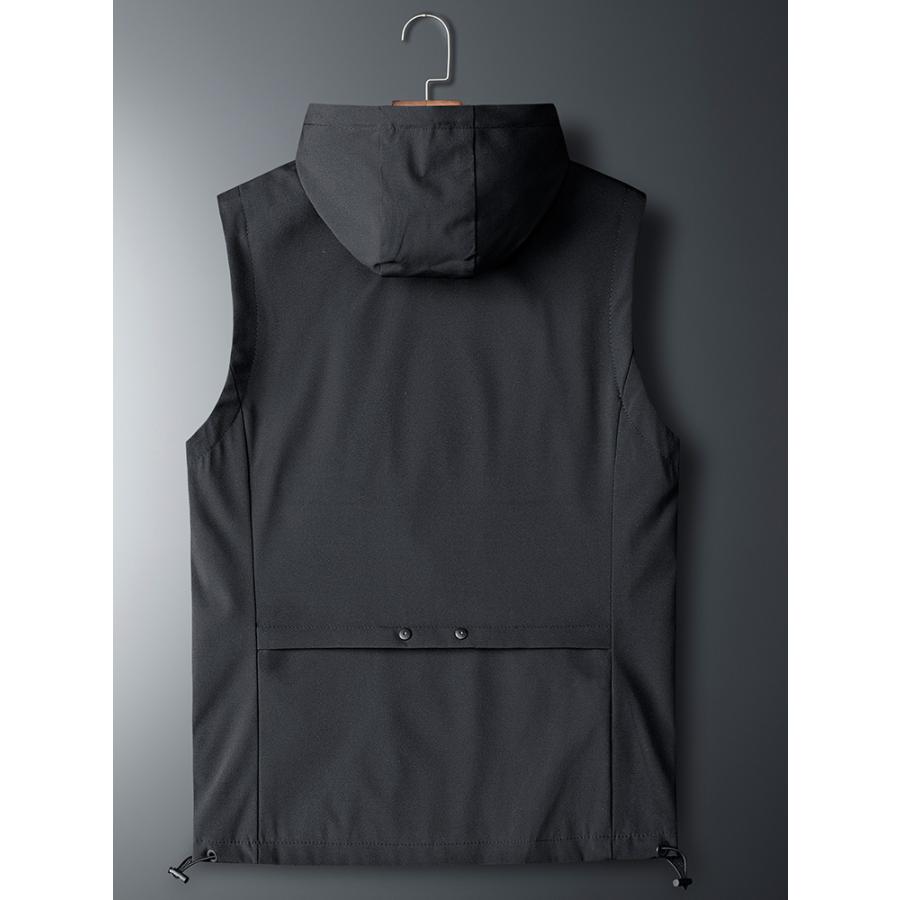 お得セット ベストメンズ春夏サマーベストフード付き チョッキ 多機能ベストかっこいい ベストお釣りベストアウトドアベスト作業服 父の日 Aynaelda Com