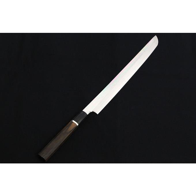 高級感 極美品 玄海正國 先丸蛸引包丁 尺 309mm 水本焼 白一鋼 平鏡面 水牛銀巻黒檀八角柄 Lo493 2e2a 激安特価 Allotment Dasanit Org