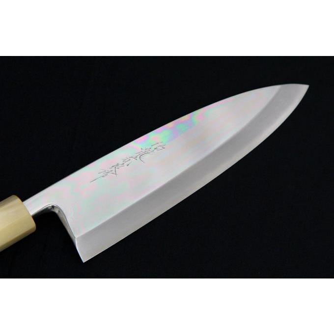 未使用品|伯龍宗良 出刃包丁 七寸 霞 白銀鋼 平鏡面 白水牛朴 未使用品|伯龍宗良 出刃包丁 七寸 霞 白銀鋼 平鏡面 白水牛朴