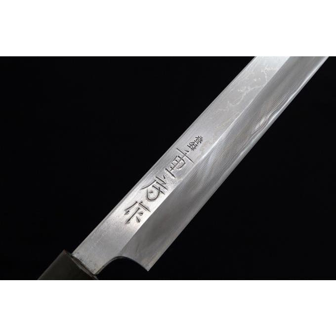 美品｜重房 飯塚解房 柳刃包丁 九寸半 鍛地 水牛朴栗型柄 λS2662-2L1A