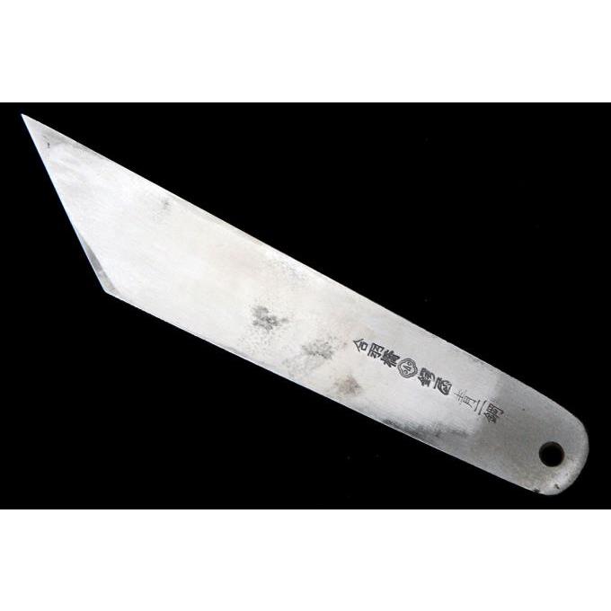 極美品｜鍔屋 合羽橋 鰻裂包丁 大阪裂き 60mm 青二鋼 λA4070-2L2D