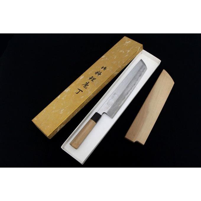 美品|東源正虎 鱧切包丁 尺 霞 青鋼 紋鍛錬 水牛朴八角柄 白鞘 美品|東源正虎 鱧切包丁 尺 霞 青鋼 紋鍛錬 水牛朴八角柄 白鞘