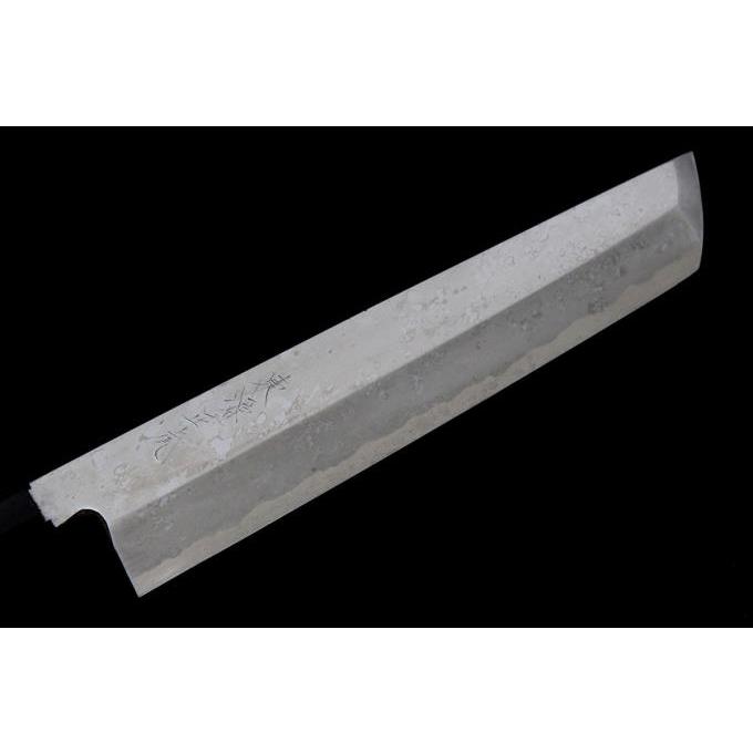 美品|東源正虎 鱧切包丁 尺 霞 青鋼 紋鍛錬 水牛朴八角柄 白鞘 美品|東源正虎 鱧切包丁 尺 霞 青鋼 紋鍛錬 水牛朴八角柄 白鞘