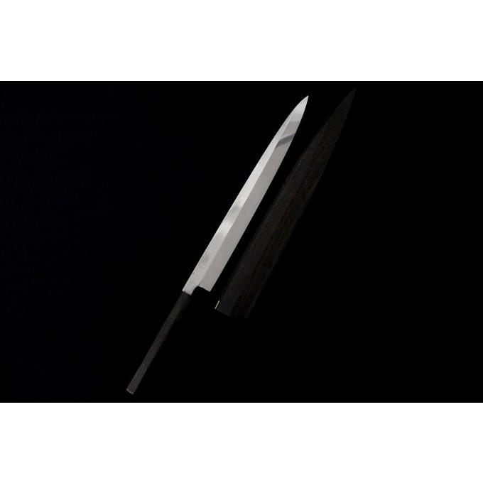 極美品｜長寿 仙刻印 柳刃包丁 尺一 本焼 純和鋼 水牛黒檀八角柄 黒檀