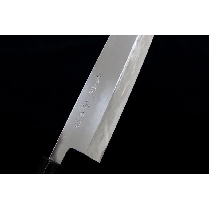 極美品｜子の日 本家 相出刃包丁 八寸 本焼 両鏡面 水牛黒檀八角柄