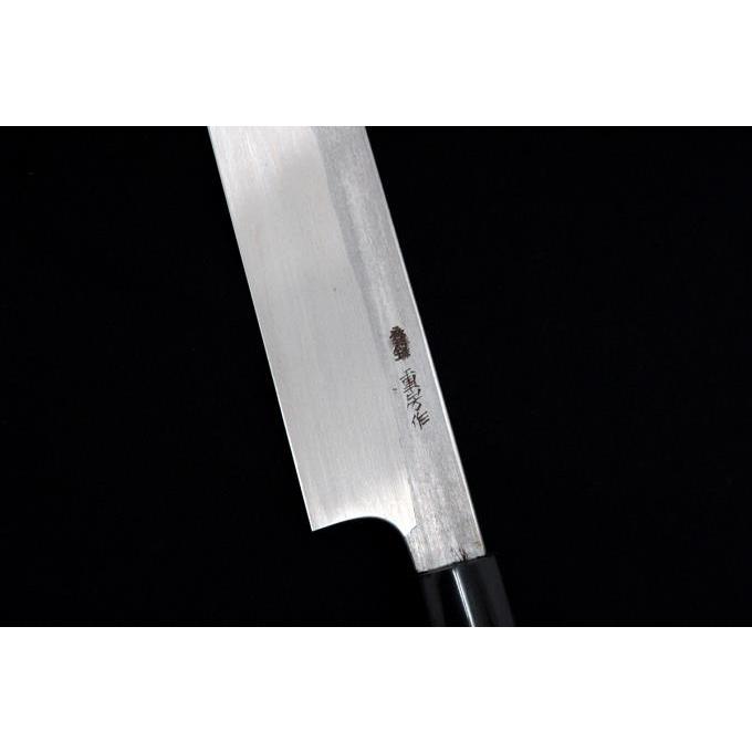 木屋　重房　柳刃包丁　刃渡り尺一 木屋 未使用品｜重房 柳刃包丁 尺一 霞 水牛朴栗型柄 箱付