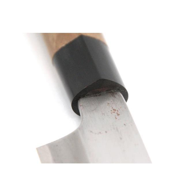 木屋　重房　柳刃包丁　刃渡り尺一 木屋 未使用品｜重房 柳刃包丁 尺一 霞 水牛朴栗型柄 箱付