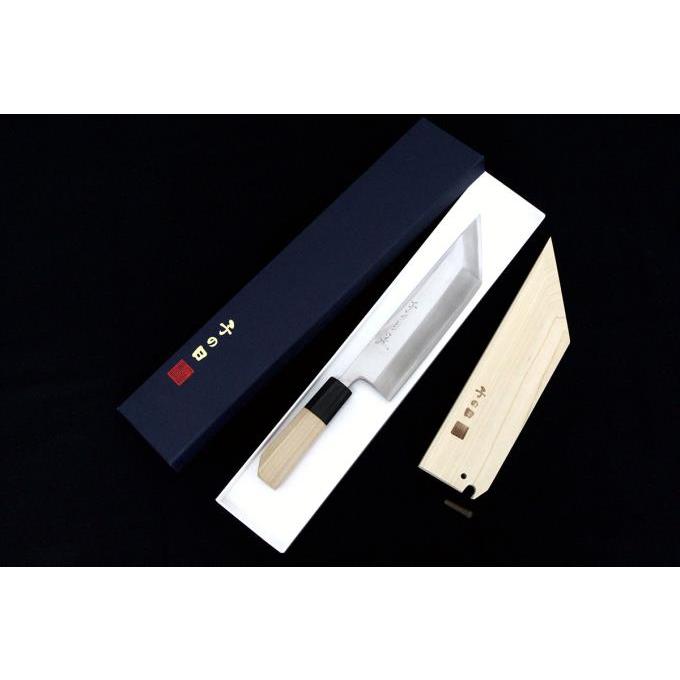 京都/有次・特製★ウナギ江戸裂き包丁・本水牛・白鋼★ 未使用品｜子の日 鰻裂包丁 江戸裂 六寸 霞 本鍛錬 白鋼 水牛朴柄 白鞘