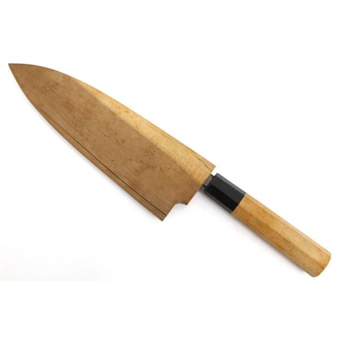 美品|鍔屋 出刃包丁 七寸 霞 出雲玉鋼 水牛朴柄 白鞘付 λA3705 美品|鍔屋 出刃包丁 七寸 霞 出雲玉鋼 水牛朴柄 白鞘付 λA3705