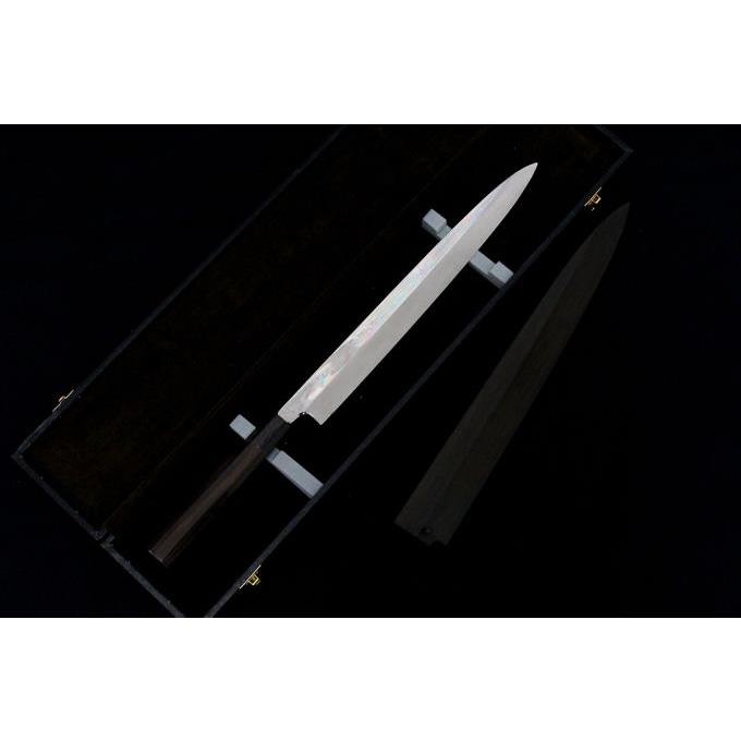 本焼 不動國行 柳刃包丁 黒檀鞘-桜ミク和風喫茶7ぬーどるストッパー