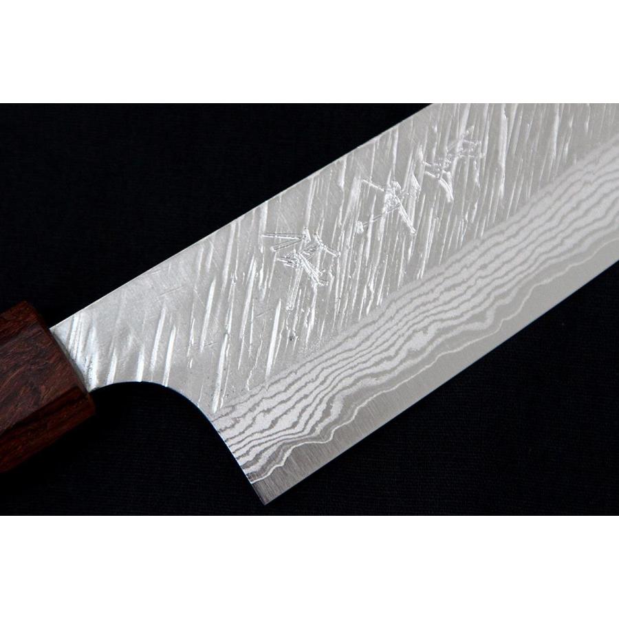 未使用品｜黒崎優 風神 牛刀 洋包丁 180mm V金10号 鎚目 ダマスカス 箱