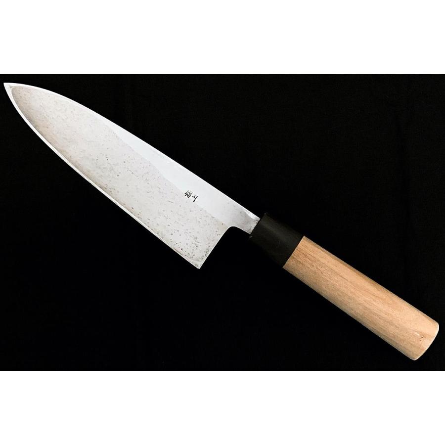美品｜堺住茂 出刃包丁 七寸 霞 極上 朴柄 外箱付 λH2877-2L2B