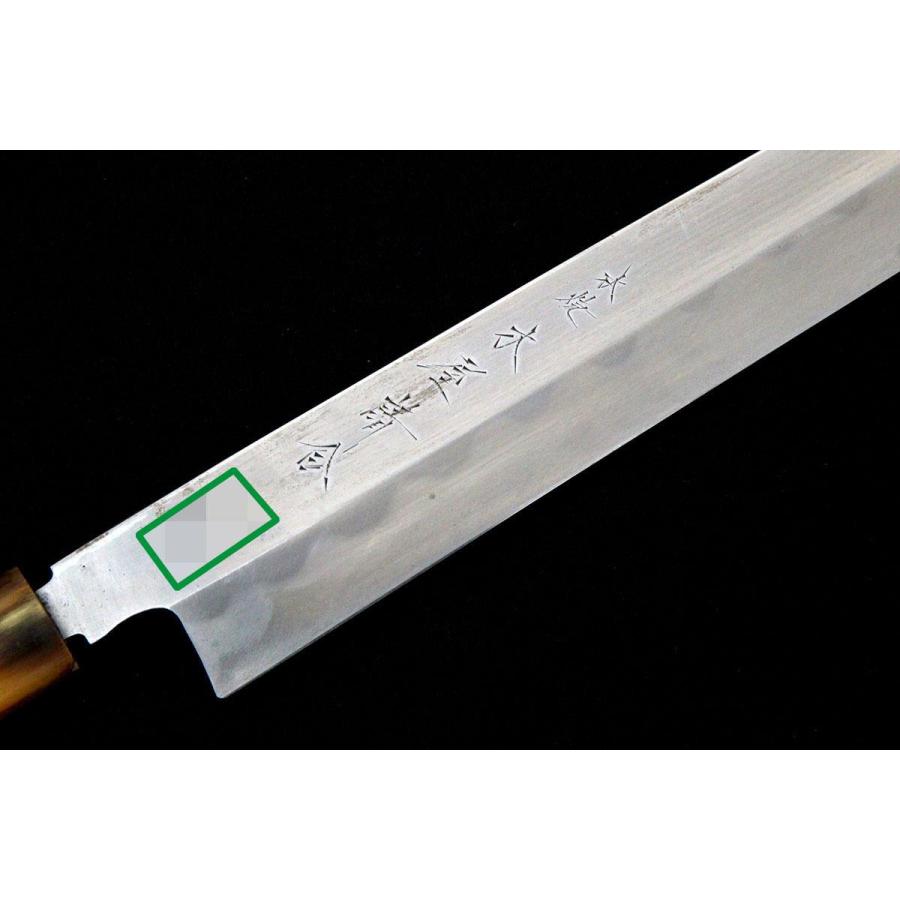木屋 美品｜木屋 請合 柳刃包丁 尺一 本焼 朴柄 名入 鞘付 λA5486-2L3
