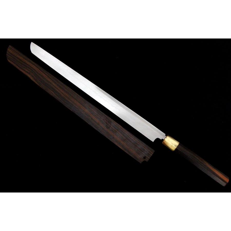 本焼　不動國行 先丸蛸引包丁 尺二 本焼 平鏡面 鞘・桐箱付 λA5637-2L4 | 不動國