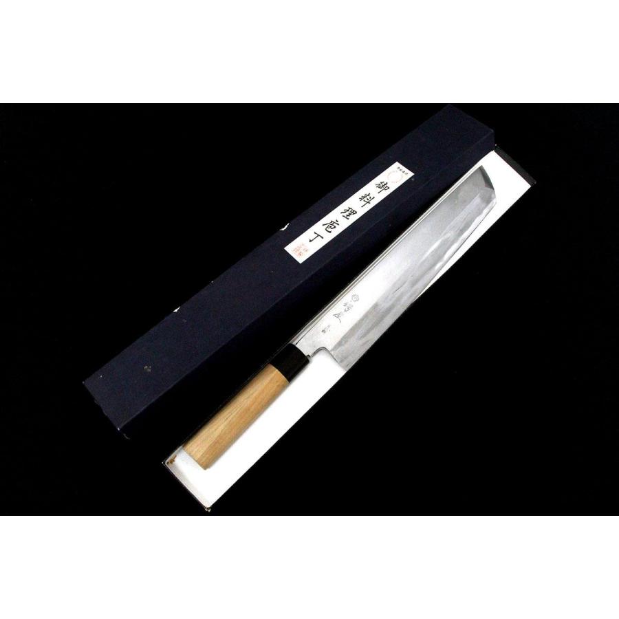 美品｜鍔屋 合羽橋 鱧切包丁 尺一 青二鋼 霞 朴柄 外箱付 λA5847-2L2B 