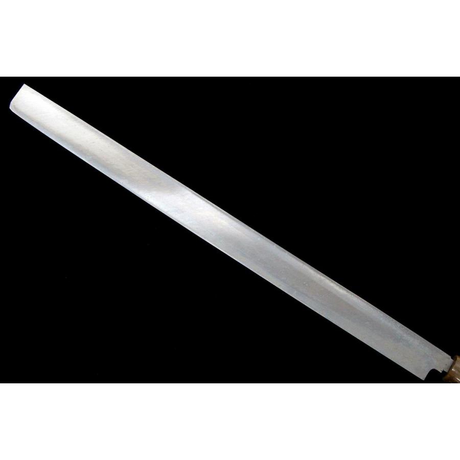 美品｜有次 蛸引包丁 尺一 本焼 純日本鋼 沖芝昴 朴柄 白鞘付 λA6807