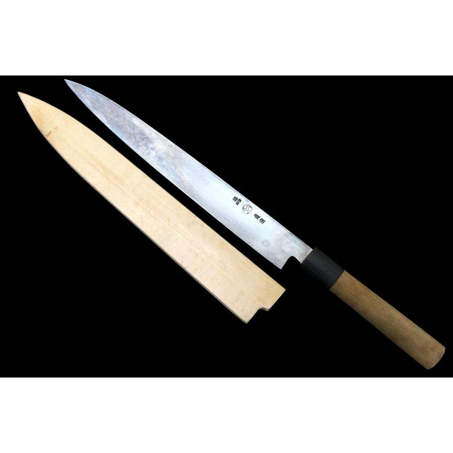 美品｜貞宗 柳刃包丁 九寸 霞 朴柄 白鞘付 名入 λA6745-2L3C : 212748 