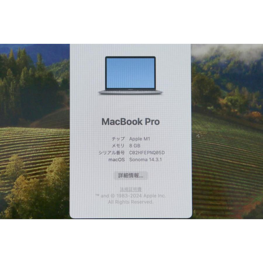 極美品｜アップル MacBook Pro MYD82J/A 13.3インチ スペースグレイ Apple M1チップ/8コア メモリ8GB SSD256GB πT1093-2G10｜akiba-ryutsu｜06