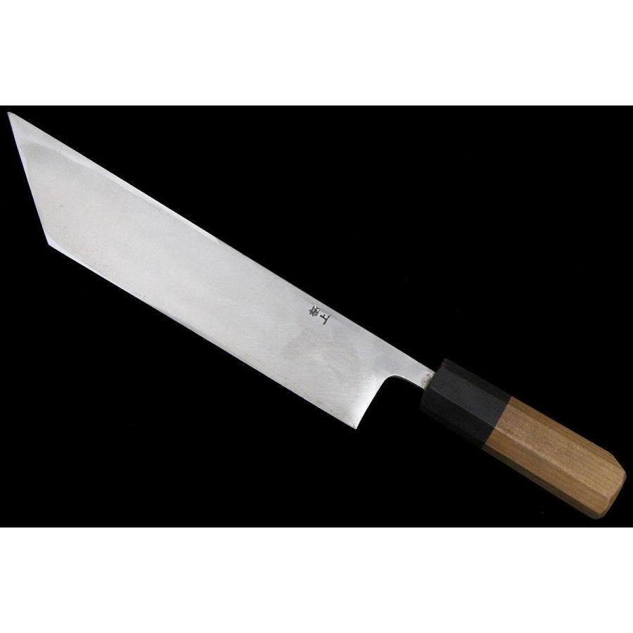 極美品｜無銘 鰻裂包丁 江戸裂 霞 七寸 切刃鏡面 朴柄 KN02-A7875-2L1C