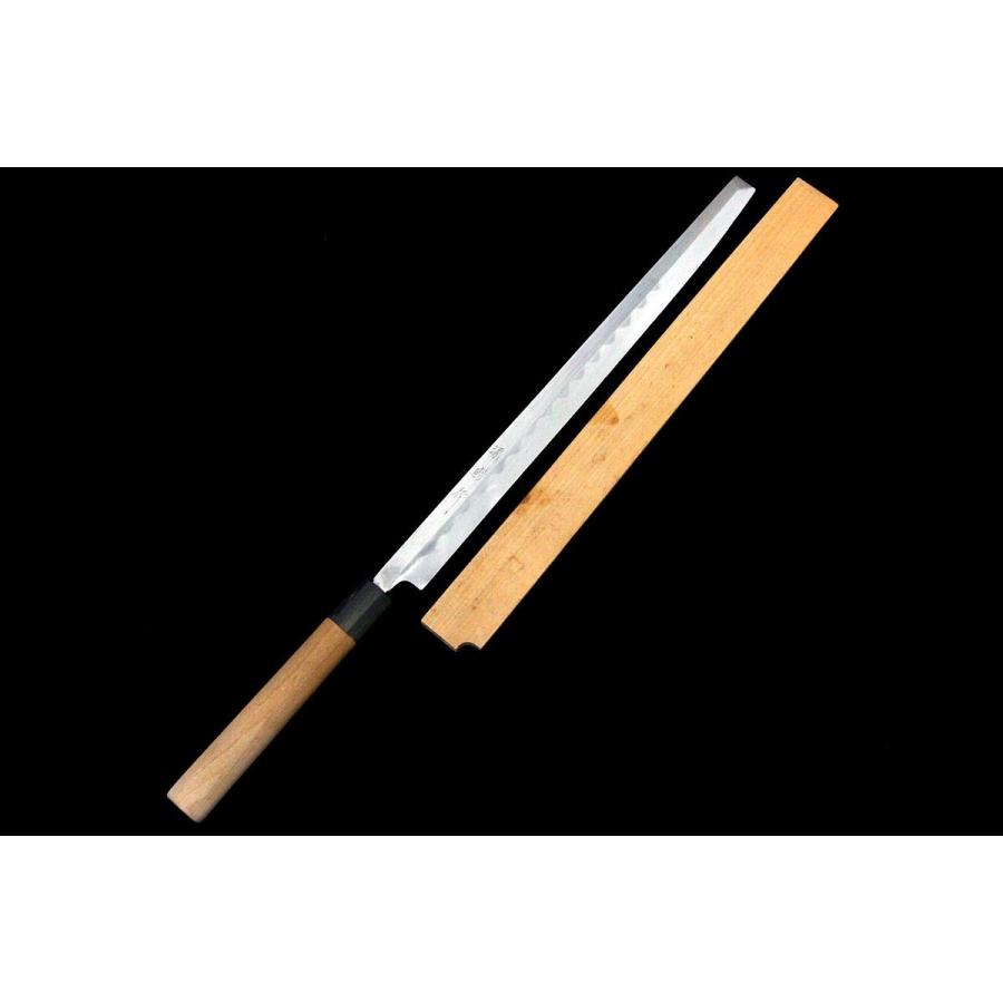 美品｜源國行 蛸引包丁 本焼 尺一 朴柄 白鞘付 KN02-A8285-2L3B