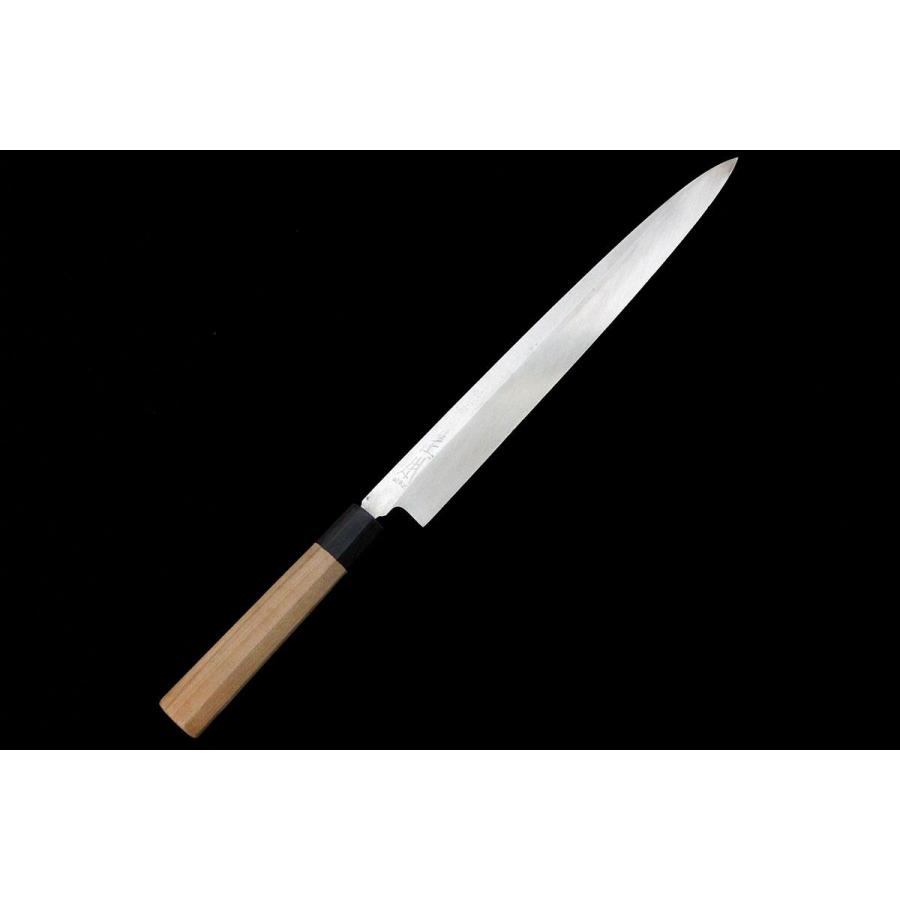 本焼　柳刃包丁　刃渡り尺一 楽天市場】柳刃包丁 尺一（刃渡り330mm) 通常鏡面仕上げ 本刃付け 刺身