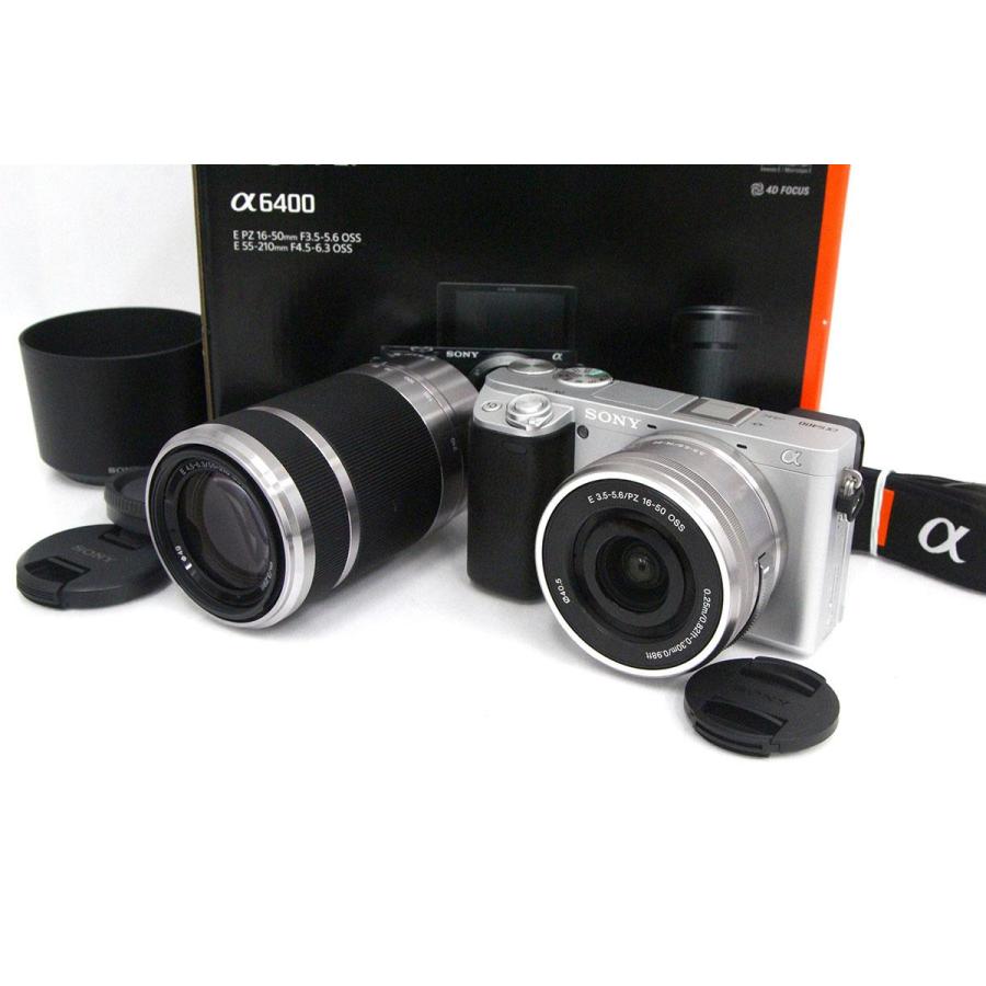 美品｜ソニー α6400 ILCE-6400Y ダブルズームレンズキット シルバー 