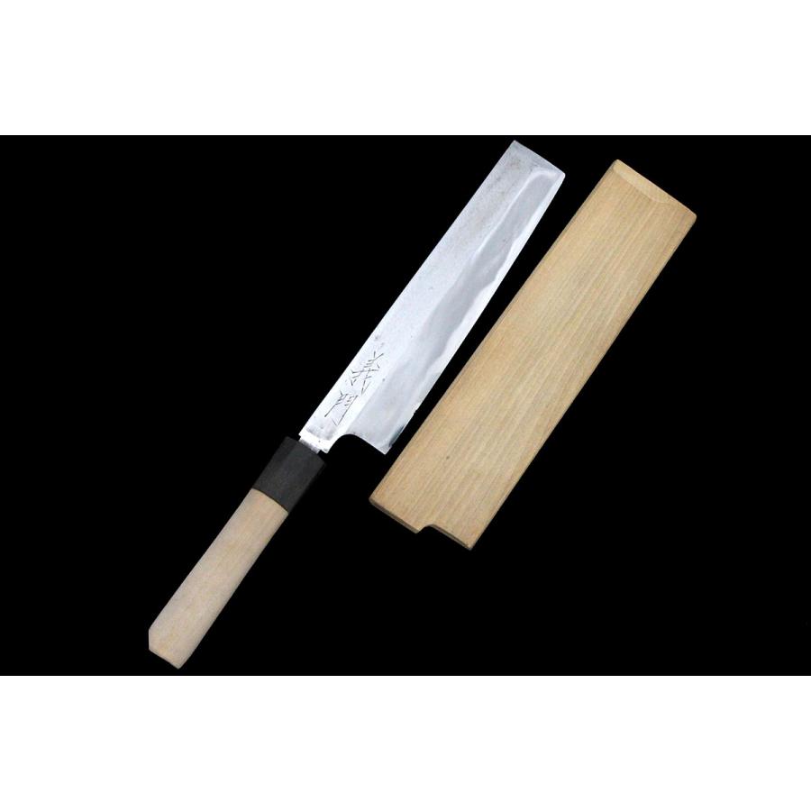 並品｜義門 薄刃包丁 霞 八寸 朴柄 白鞘付 KN02-A9404-2L3B : アキバ