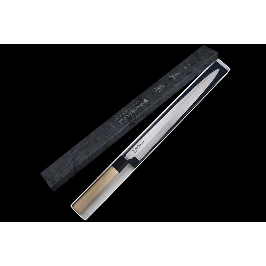 未使用品｜正本総本店 河豚引包丁 尺 コバルト鋼 朴柄 箱付 KN02-A9428  