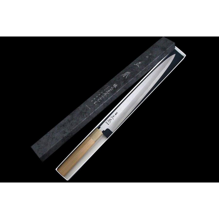 未使用品｜正本総本店 柳刃包丁 霞 尺 白鋼 朴柄 箱付 KN02-A9435-2J11 