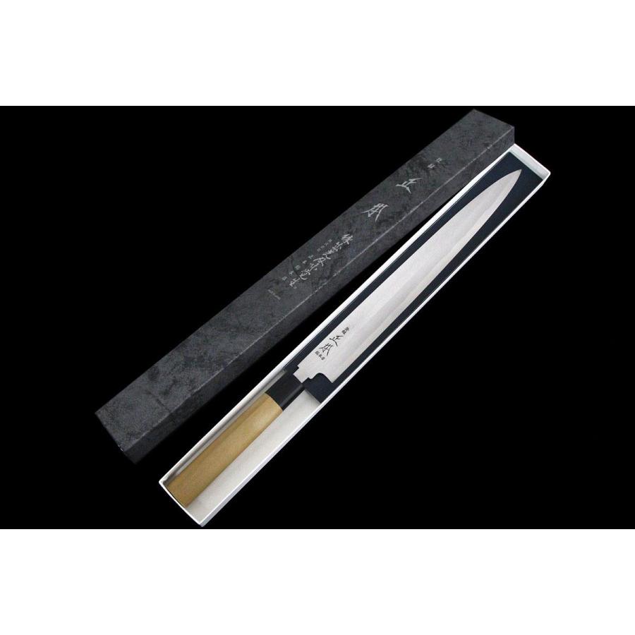 未使用品｜正本総本店 柳刃包丁 霞 尺一 白鋼 朴柄 箱付 KN02-A9430 