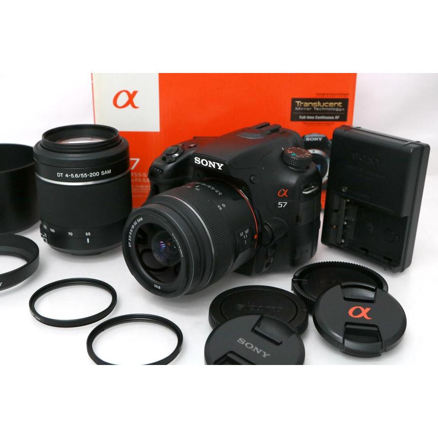 α（ソニー） 【全額返金保証】並品｜ソニー α57 SLT-A57Y ダブルズーム  