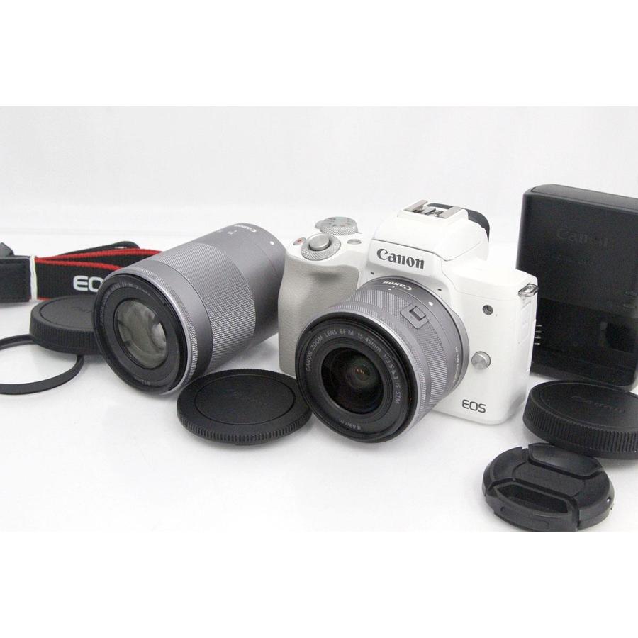 美品｜キヤノン EOS Kiss M2 ダブルズームキット ホワイト CA01 